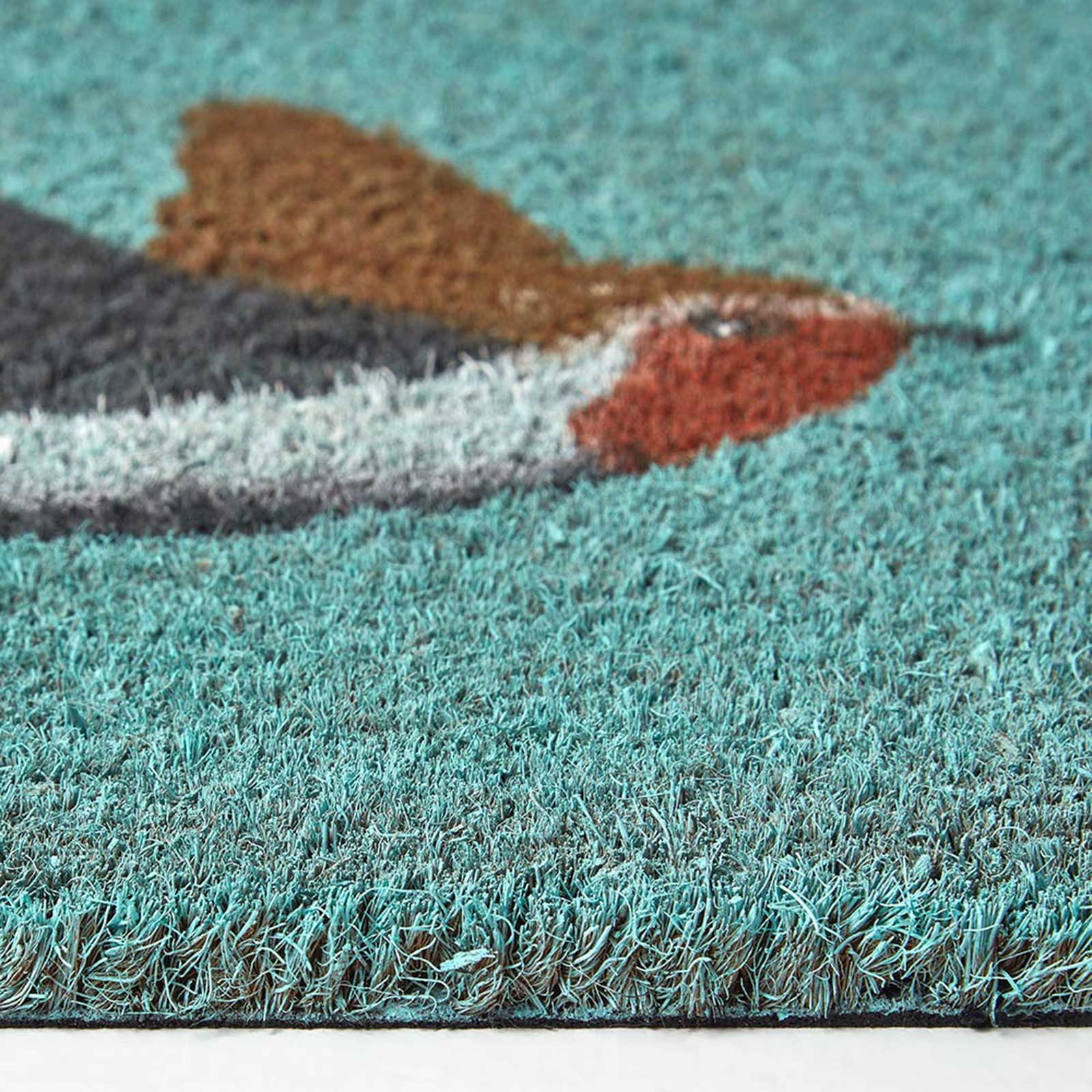 HOMESCAPES Grey Robin Non-slip Coir Doormat, 60 X 40 Cm