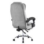 Swivel Velvet Office Chair Ergonomic Leisure Chair Height Adjustable Desk Chair | Grey