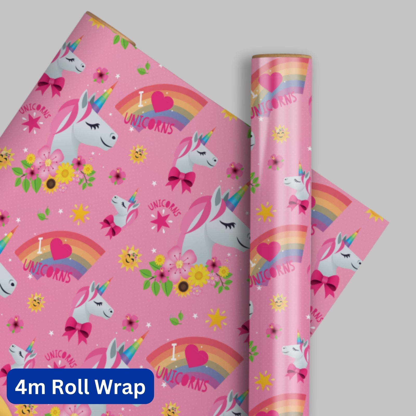 Emoji Unicorn Wrapping Paper Roll 4m