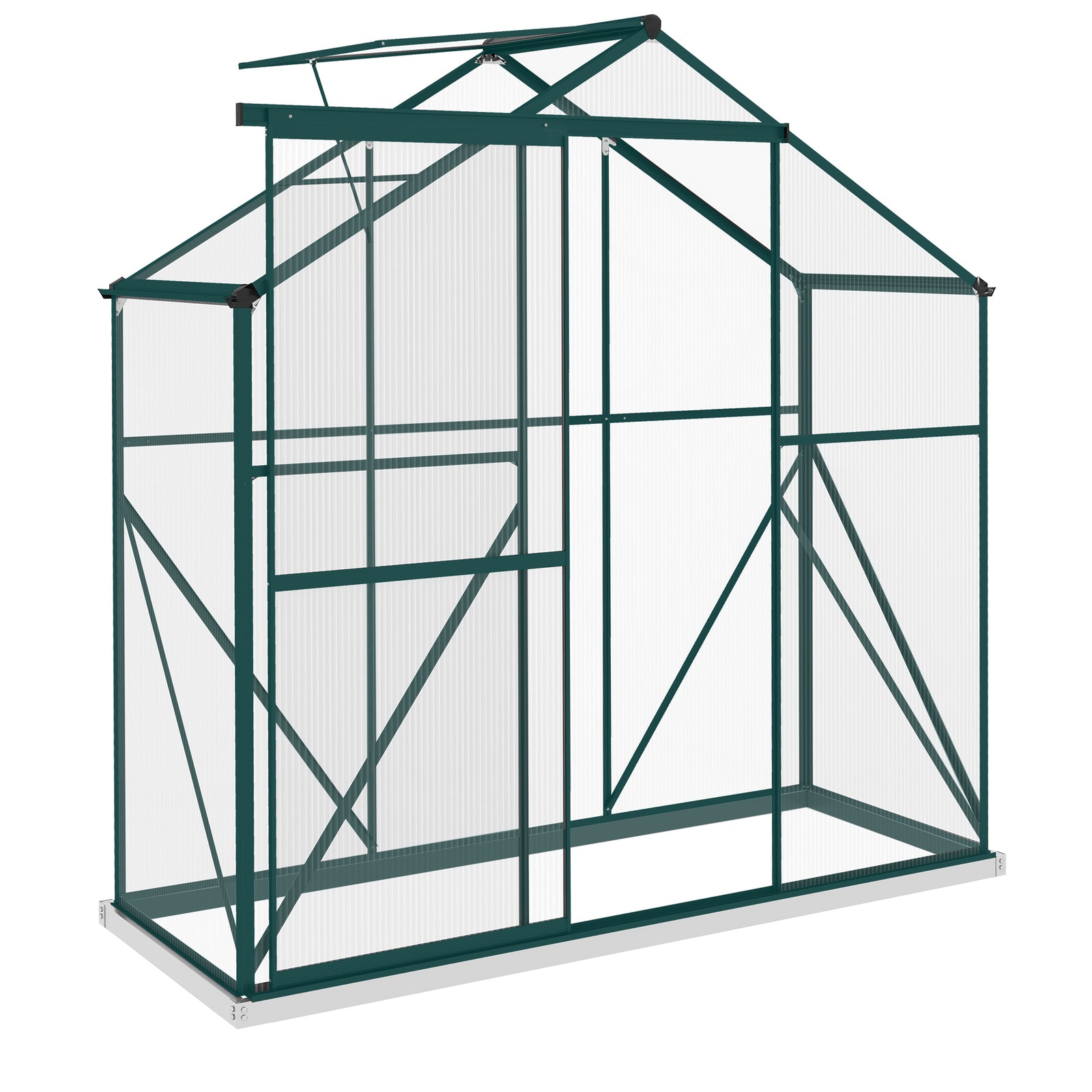 6x2.5ft Aluminium Polycarbonate Greenhouse | Green