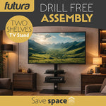 Futura Futura Tv Floor Stand 30 To 75 Inch Height Adjustable Swivel Mount With Two Shelves Supports 40kg