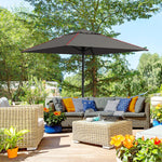 Outdoor Parasol W/ Vent And Piping | Charcoal Gray