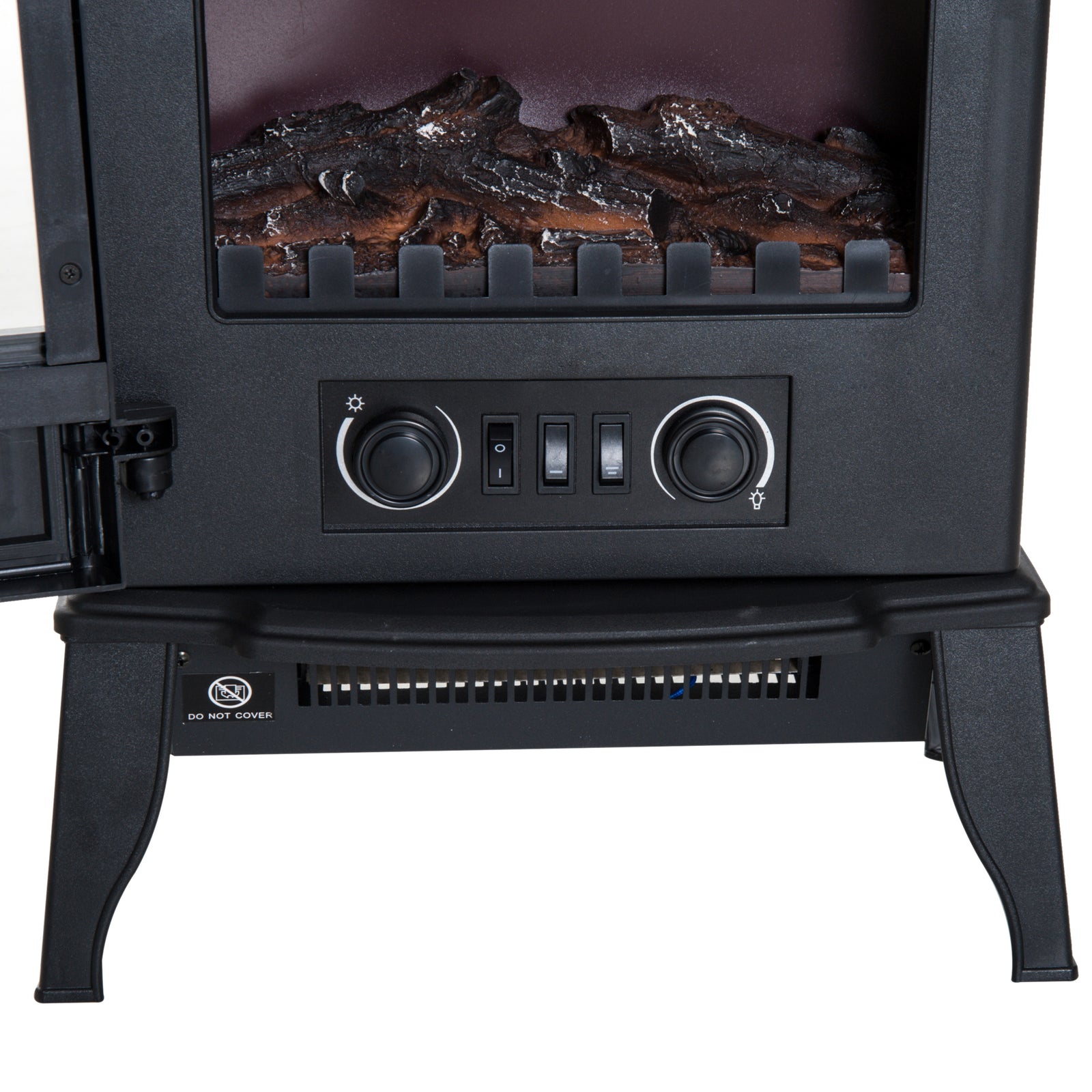 Electric Stove Heater Led Flame Effect 1000w/2000w | One Size | Black
