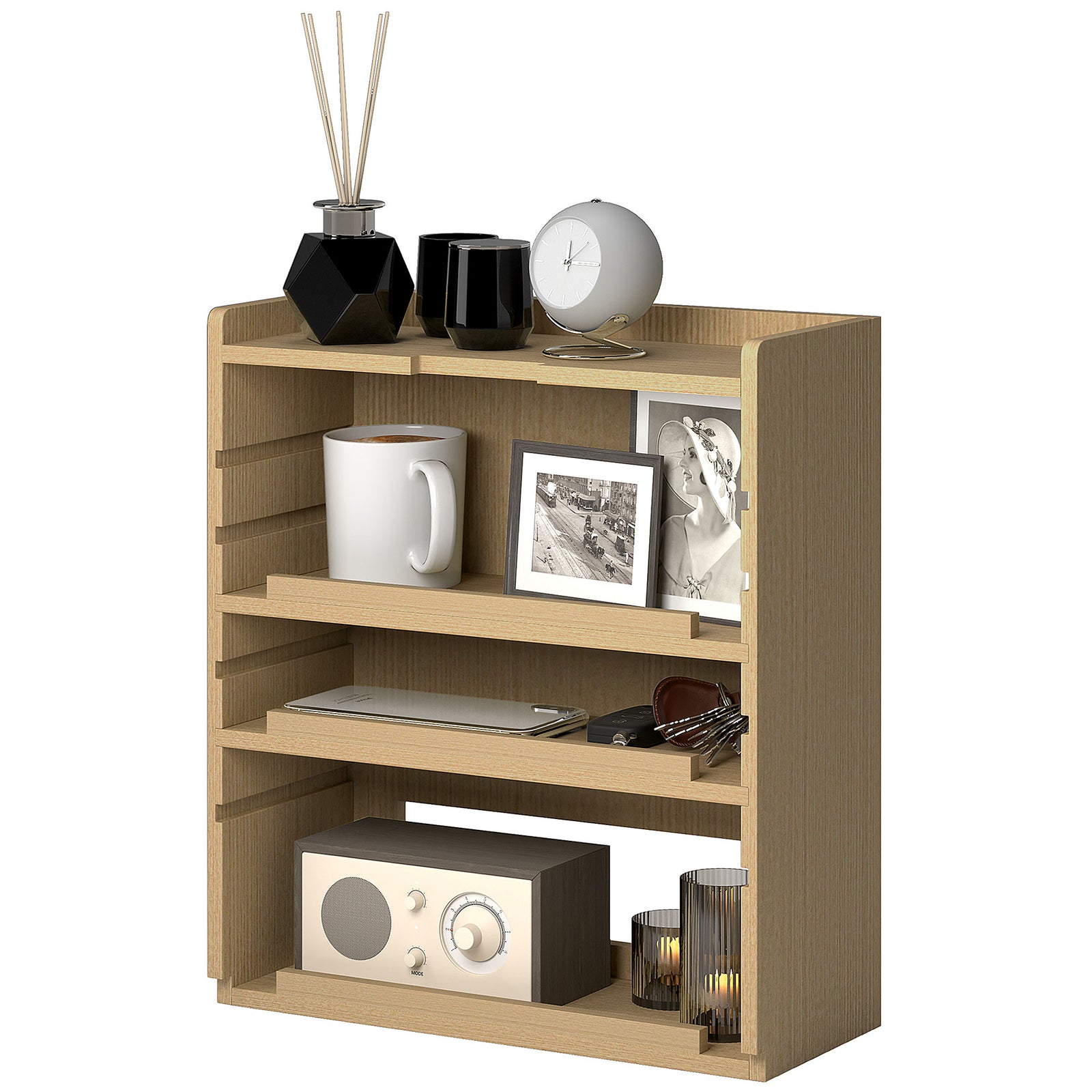 4-tier Desktop Organiser With Cable Management | One Size | Natura