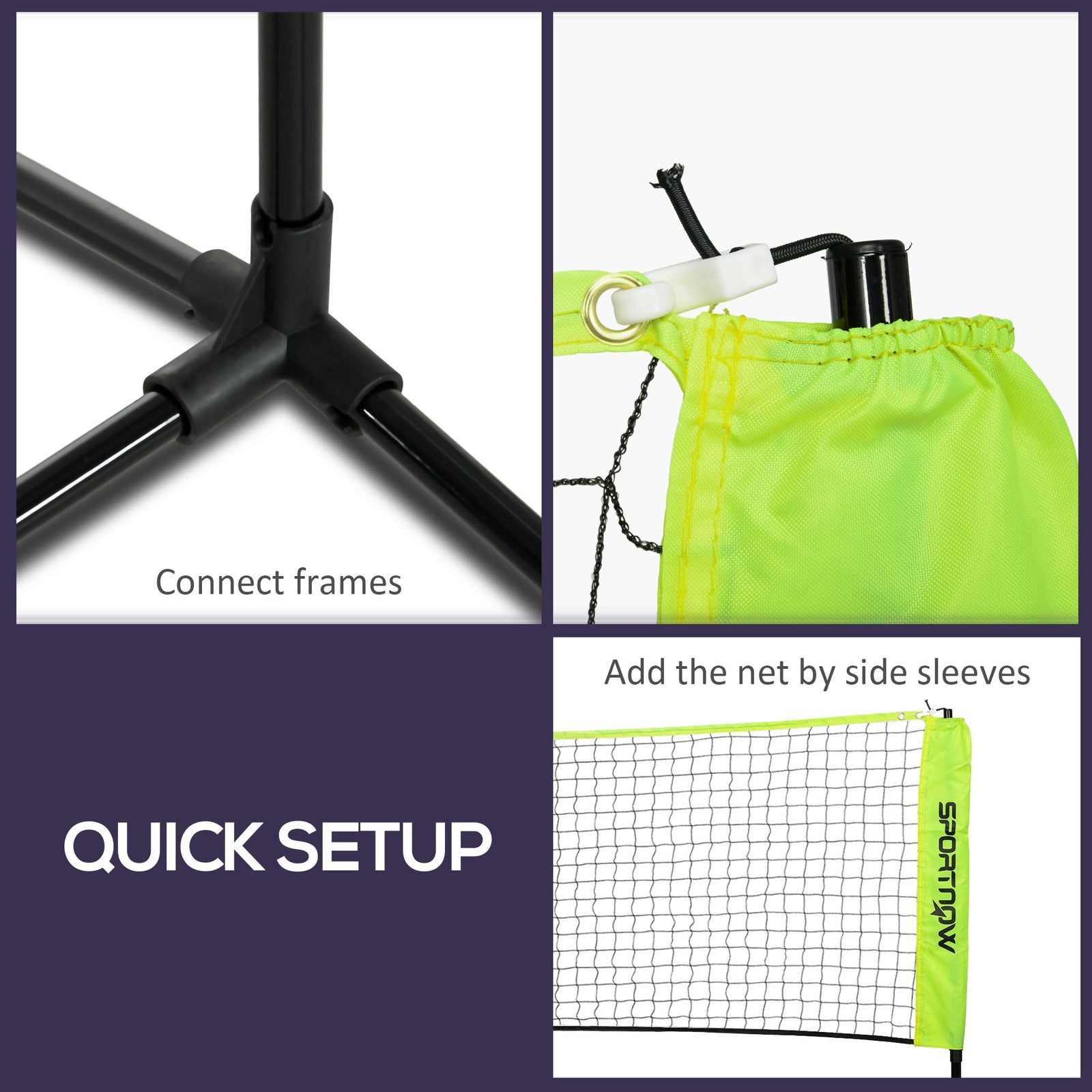 4m Portable Badminton Net For Tennis | Yellow