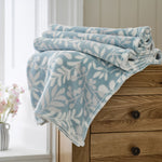 Deyongs Supersoft William Botanical Print Coral Fleece Throw