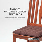 100% Cotton Seat Pads Plain Chair Cushions For Dining Room, Kitchen, Or Outdoor Garden Use | Set-of-1 | Chocolate