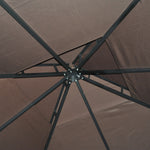Garden Metal Gazebo Sun Shade Shelter Outdoor Party Tent | Brown