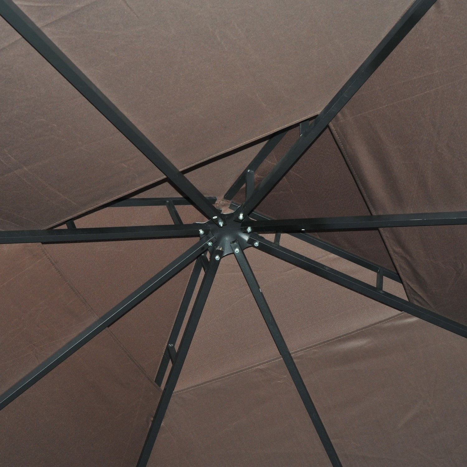 Garden Metal Gazebo Sun Shade Shelter Outdoor Party Tent | Brown