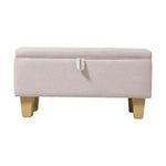 Modern Linen Upholstered Storage Bench | Pink
