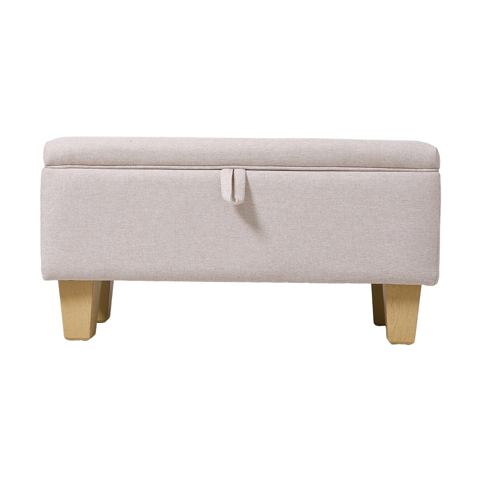 Modern Linen Upholstered Storage Bench | Pink