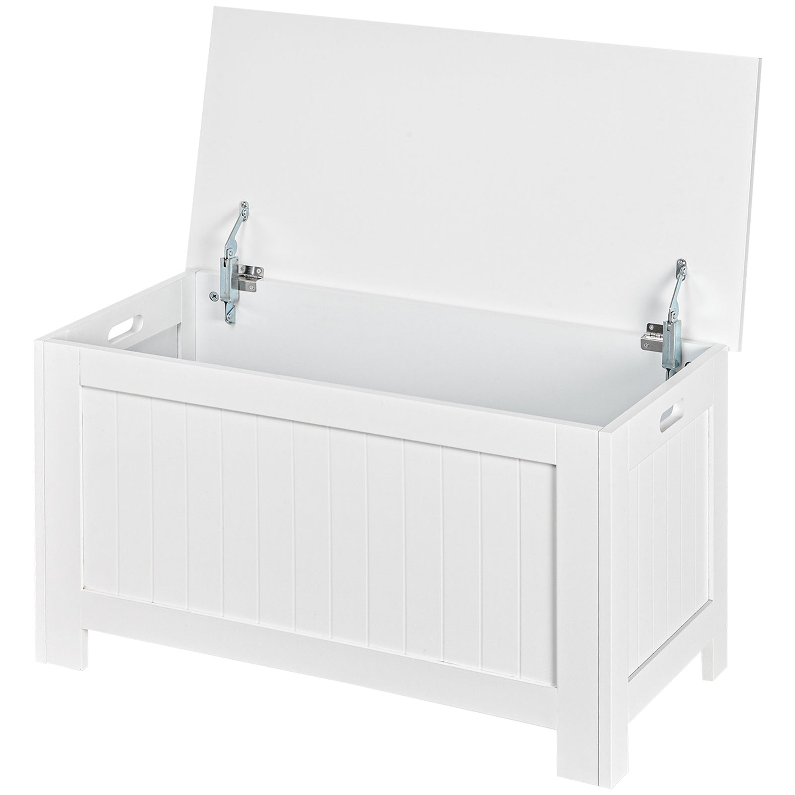 Storage Box Toy Chest Cabinet Unit Organizer Safety Hinges | One Size | White