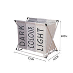 Living and Home Aluminium Foldable Laundry Sorter Triple Section Light & Dark Colour
