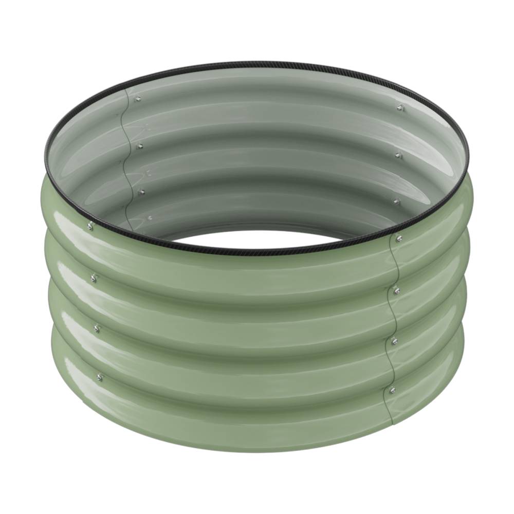 60cm Diameter Round Galvanized Metal Raised Garden Bed, Easy-to-assemble Outdoor Planter With Installation Gloves | 60cm | Green