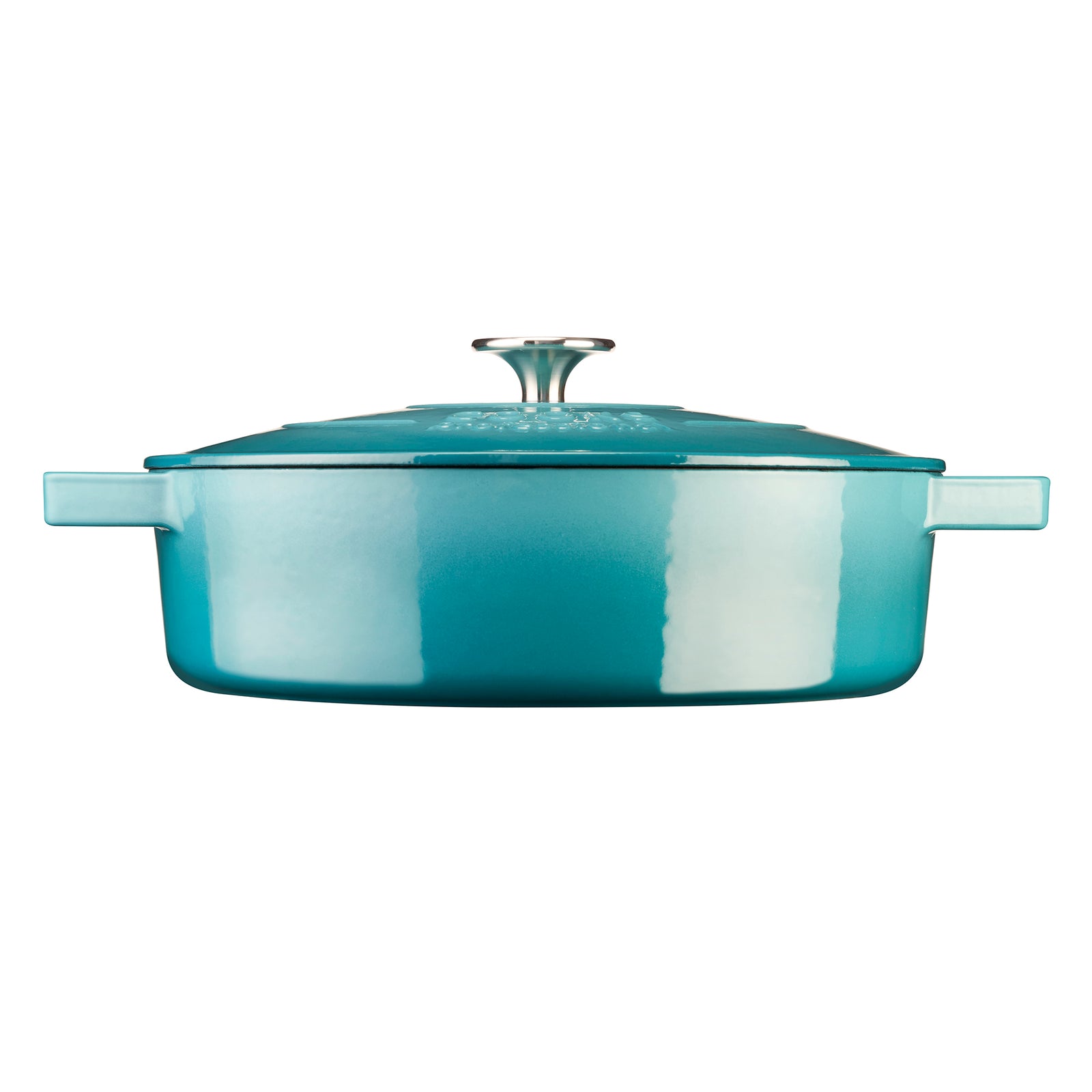 Cast Iron Casserole Set Of 2 26cm & 28cm / 4.3l & 5.8l Dishes Oven Proof Enamelled Cast Iron Pans With Lids | Blue