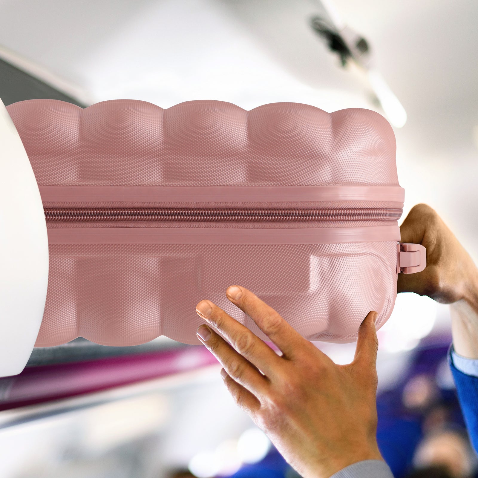 55x35x20cm Hard Case Bubble Carry On Suitcase - 100+ Airline Approved | Cabin | Rose Gold