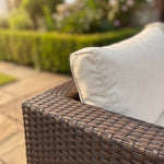 Oliena 10 Seat Modular Rattan Large U-shape Garden Furniture | 9 Piece | Cream & Brown