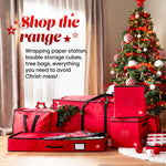 7ft Red Xmas Tree Storage Bag With Accessory Pocket Durable