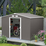 Garden Shed Storage Unit With Locking Door Floor Foundation | Medium | Gray