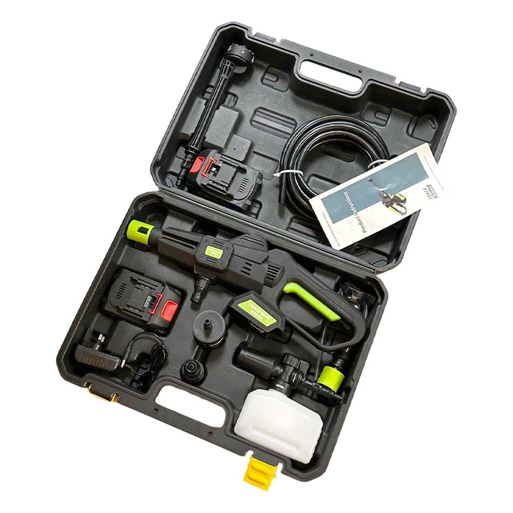 21v Cordless Portable Pressure Washer 12 Bar Handheld Power Cleaner, 3-speed Water Flow Control, Dual Batteries, 5m Hose, 6 Spray Modes And Foam Cannon For Cars