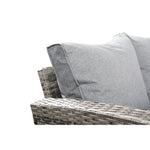 The Conwy 8 Seat Corner Gas Firepit Rattan Dining Set Dark Grey