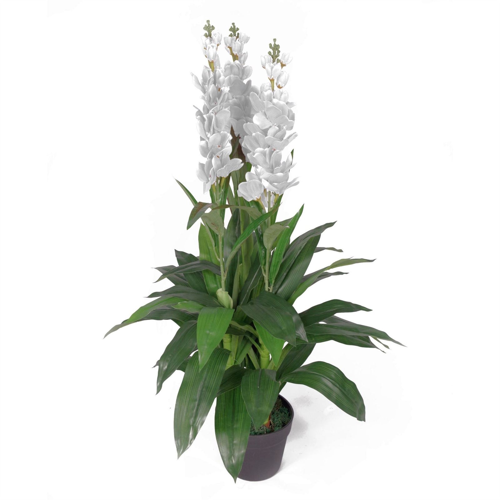 100cm Artificial Cymbidium Orchid Plant Extra Large White Flowers