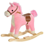 Kids Plush Rocking Horse W/ Moving Mouth Tail Sounds 18-36 Months | Pink