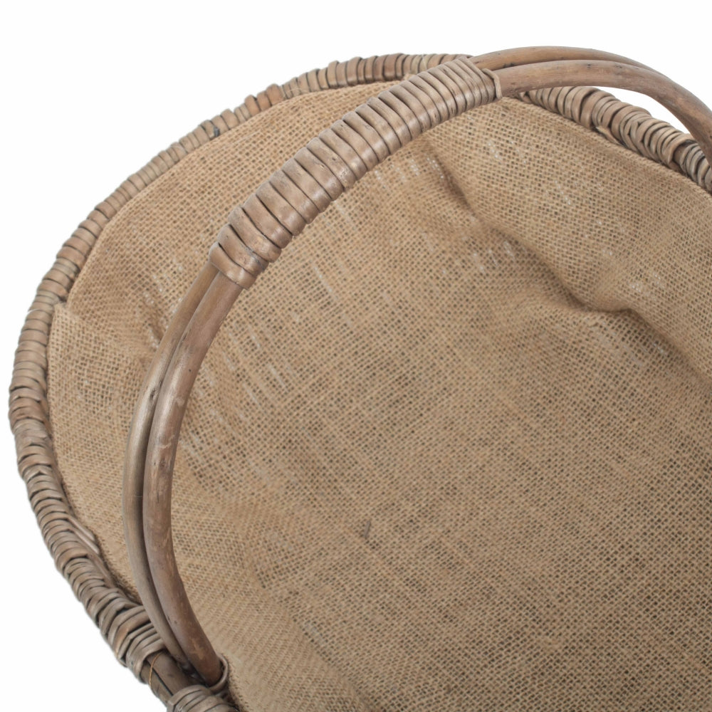 Wicker Shallow Antique Wash Lined Garden Trugs | Medium