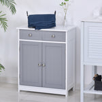 Bathroom Floor Storage Cabinet W/ 2 Drawers Door Cupboard | One Size | Multi Colour