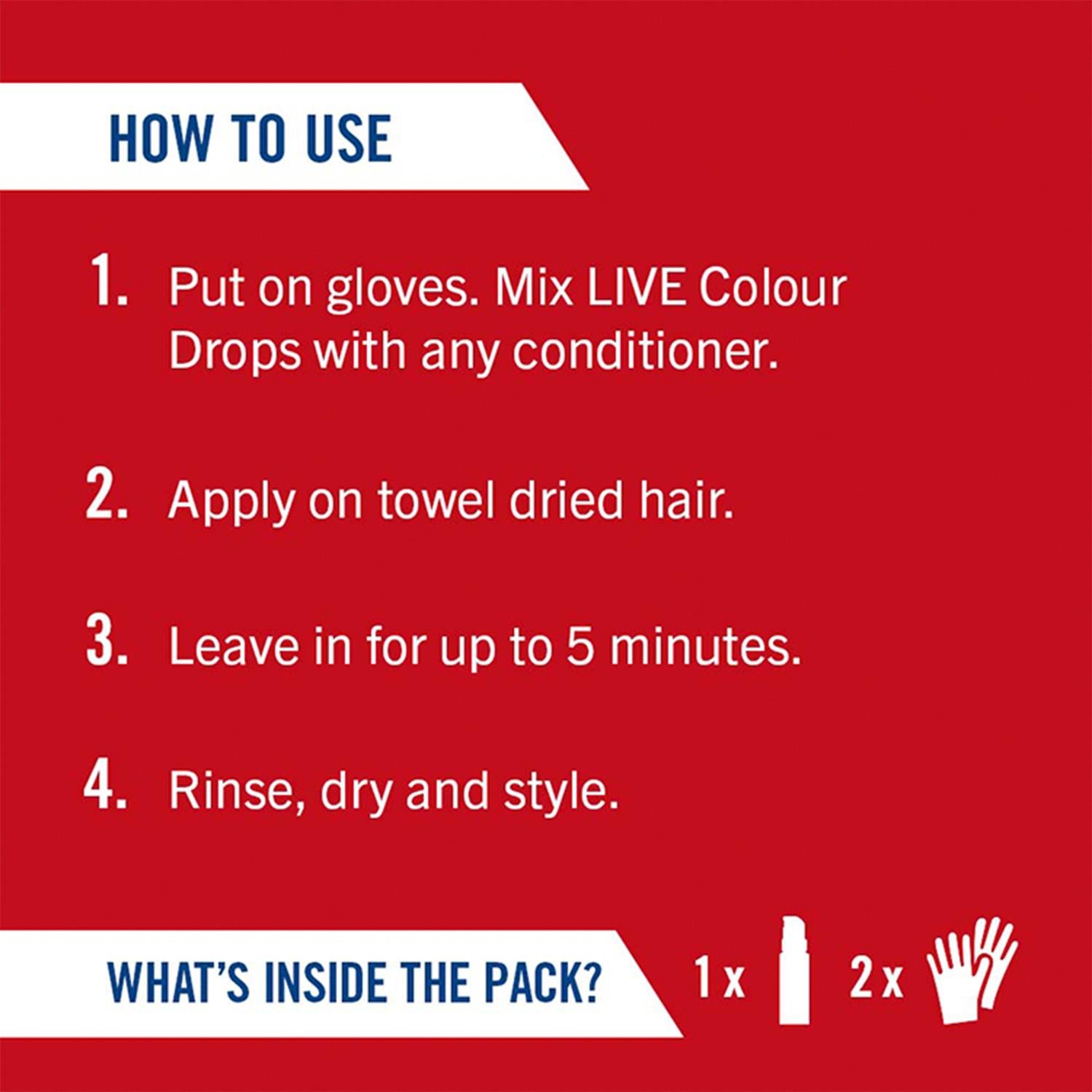 Live Colour Drops Semi-permanent Hair Dye, Fiery Red 3 Pack