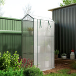 3 Tier Mini Greenhouse W/ Pe Cover, Roll-up Door | White