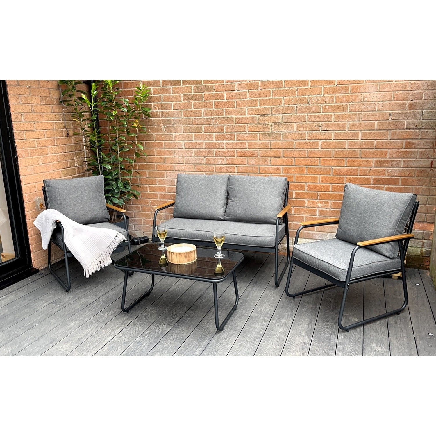Kendal Modern 4 Piece Garden Rattan Set