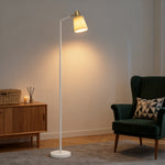 HOMCOM Standing Lamp With Rotatable Head, Modern Floor Lamp, White