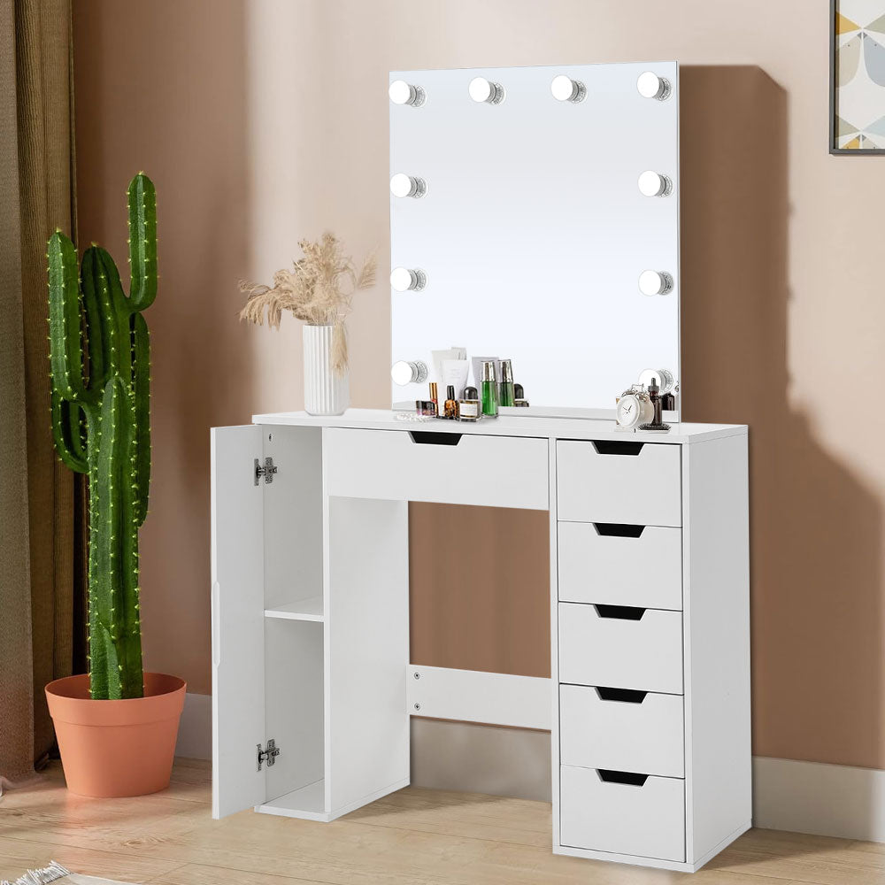 Hollywood Dressing Table With Led Lighted Mirror