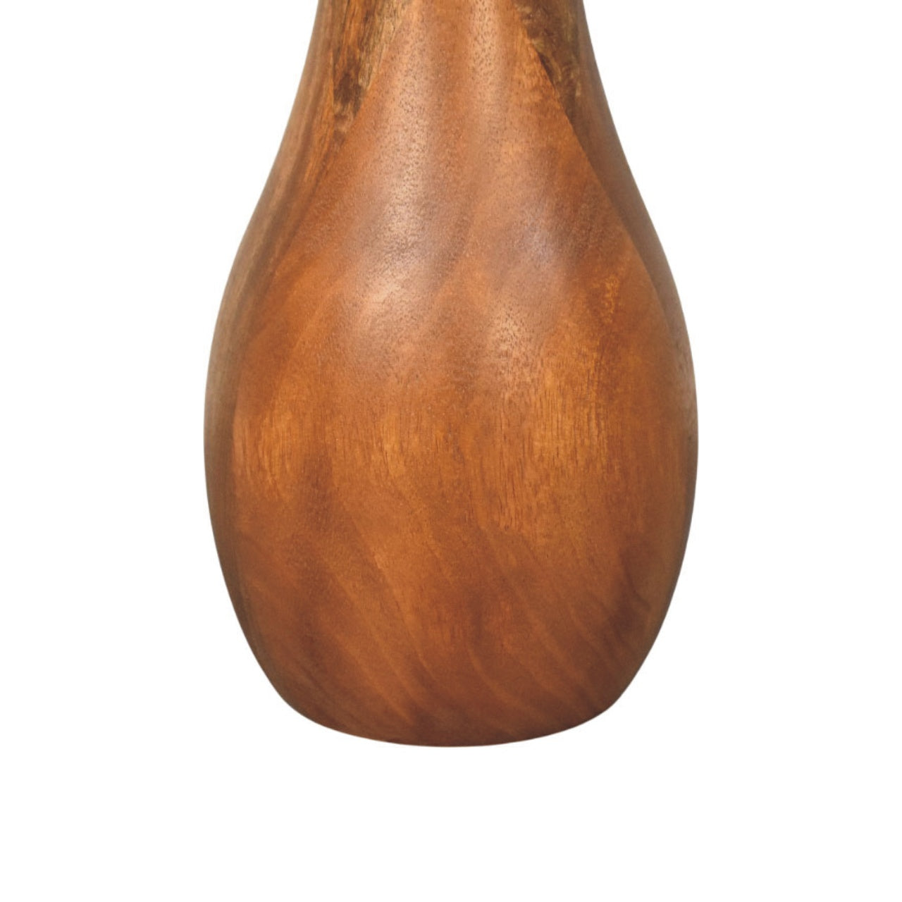 Curved Base Side Table – Solid Wood, Amber Oak Finish