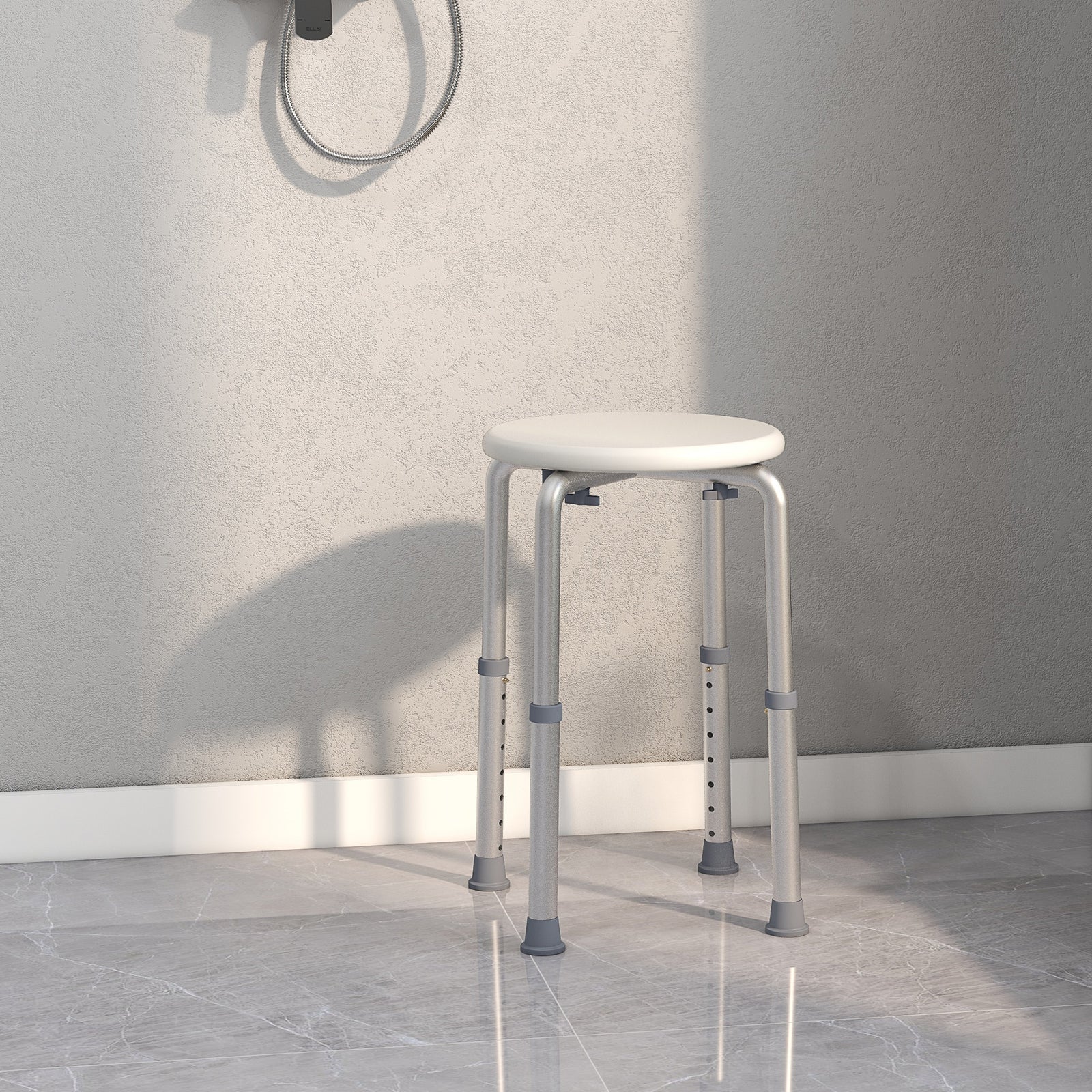 Bath Chair Height Adjustable Shower Seat For Elderly | One Size | White