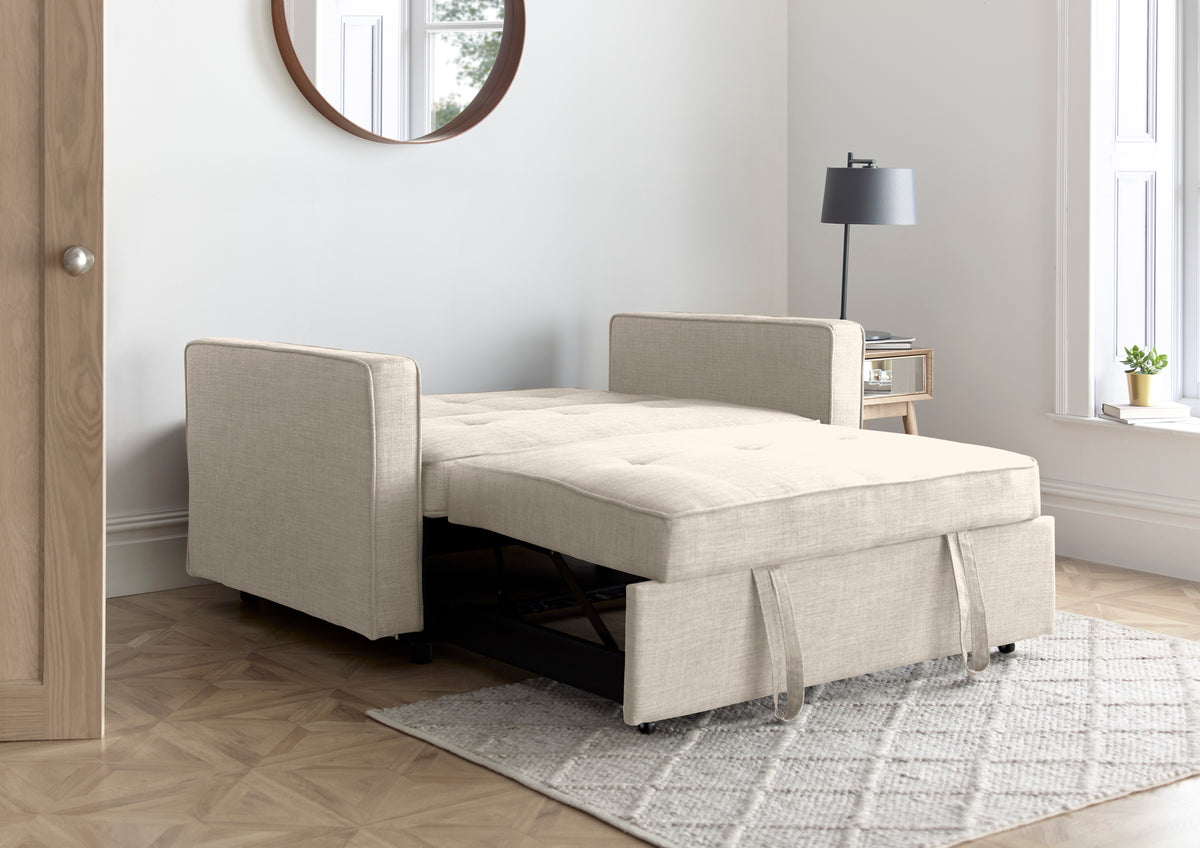 Troy 2 Seater Adjustable Sofa Bed | 2 Person | Beige