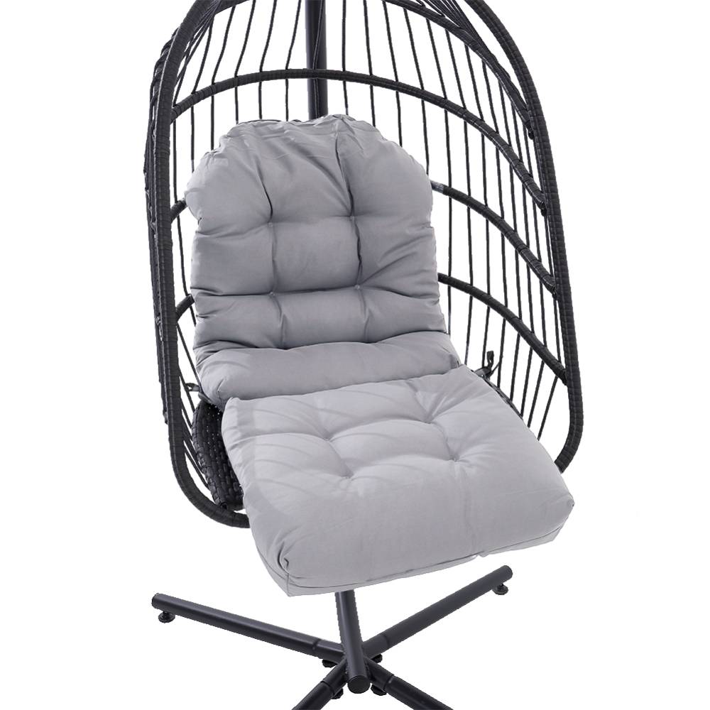 Outdoor Waterproof Tufted Swing Seat Cushion | Light Grey