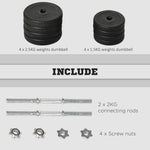 20kg Adjustable Dumbbells Weight Set | Black
