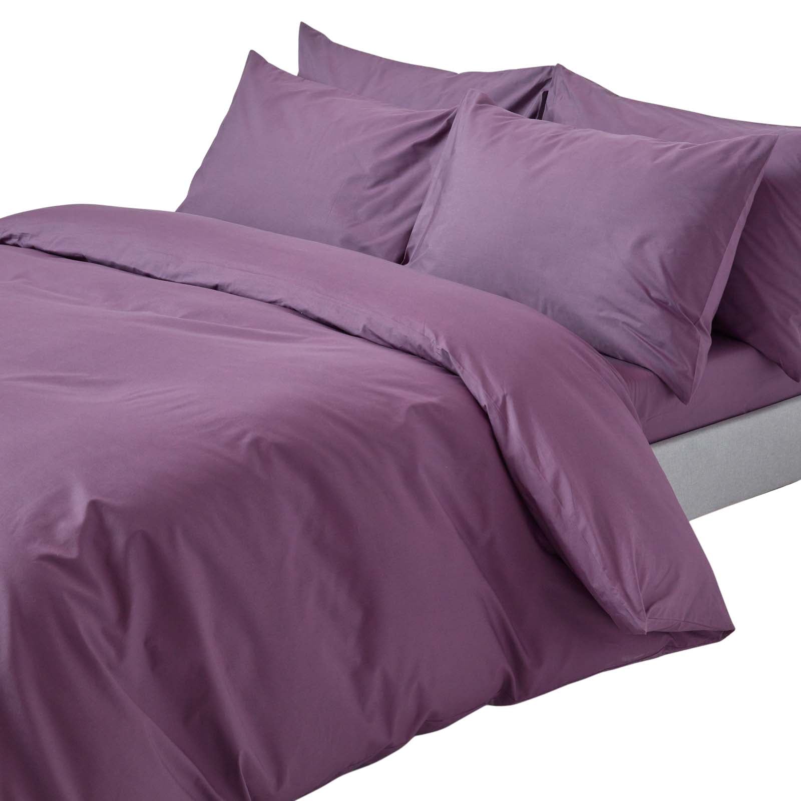 Egyptian Cotton Duvet Cover With Pillowcase, 200 Tc | Double | Grape
