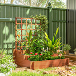 3 Tier Wooden Garden Planters With Trellis For Vine Climbing Plants | Brown