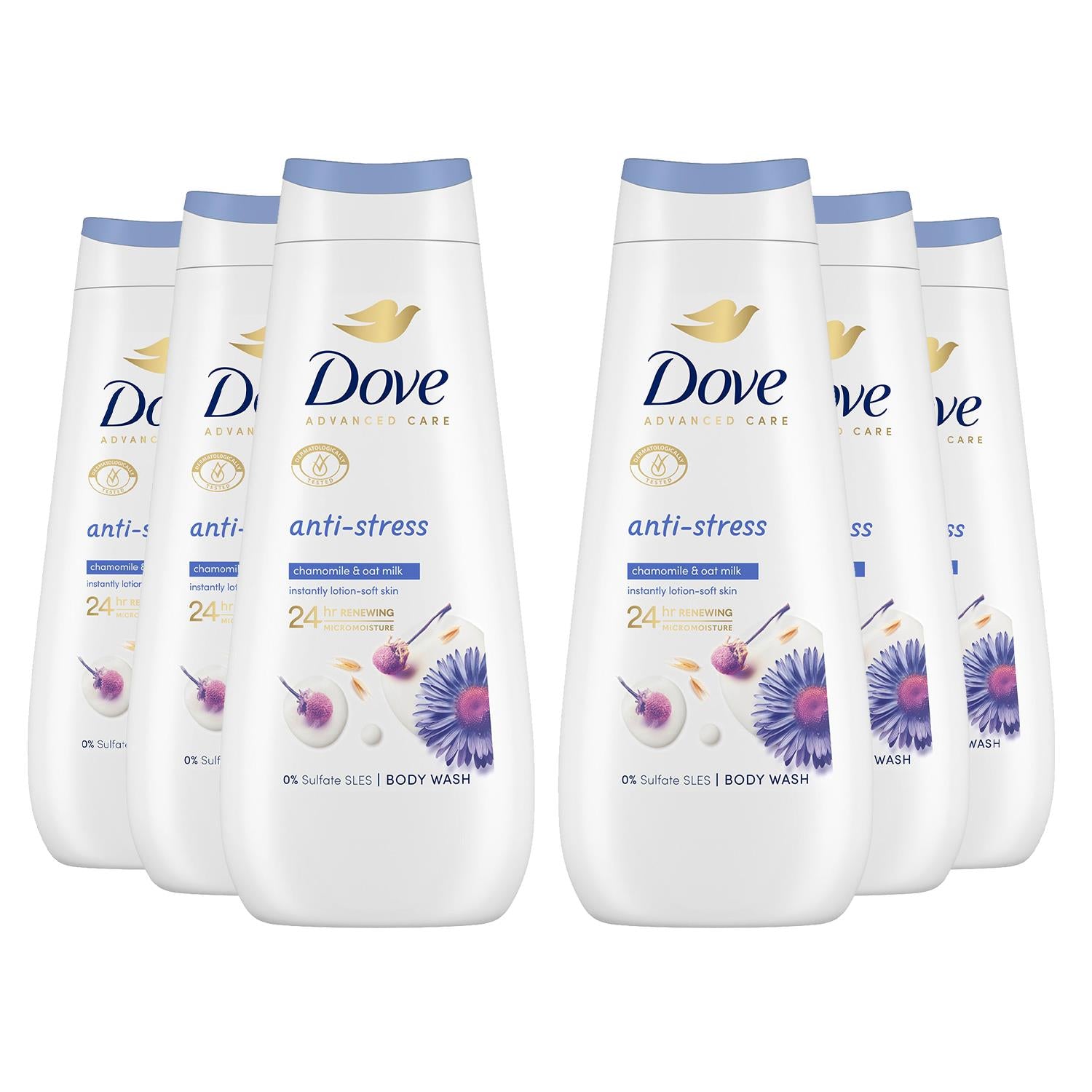 Advanced Care Body Wash Anti-stress For 24h Renewing Micromoisture, 6x400ml
