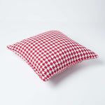 Houndstooth Cotton Cushion Cover | 60cm x 60cm | Red
