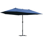 4.6m Double-sided Sun Umbrella W/ Base | Blue