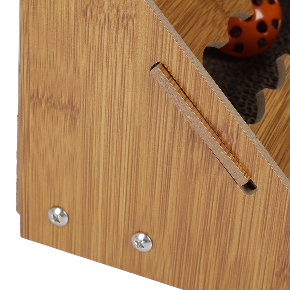 Corrugated L-shaped Cat Scratcher With Toys