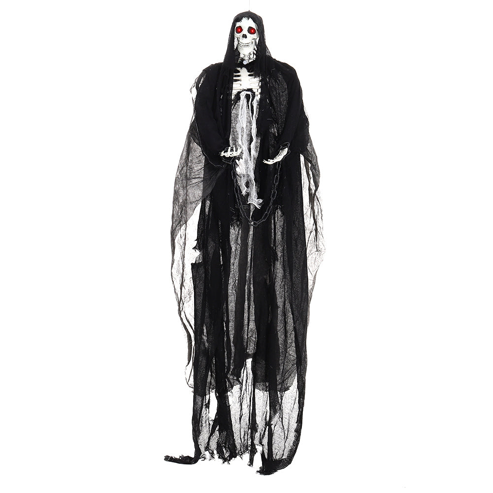 Halloween Hanging Skeleton Ghost With Motion Sensor