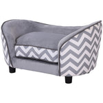 Dog Sofa Pet Couch For Xs Dogs W/ Removable Sponge Padded Cushion - Grey