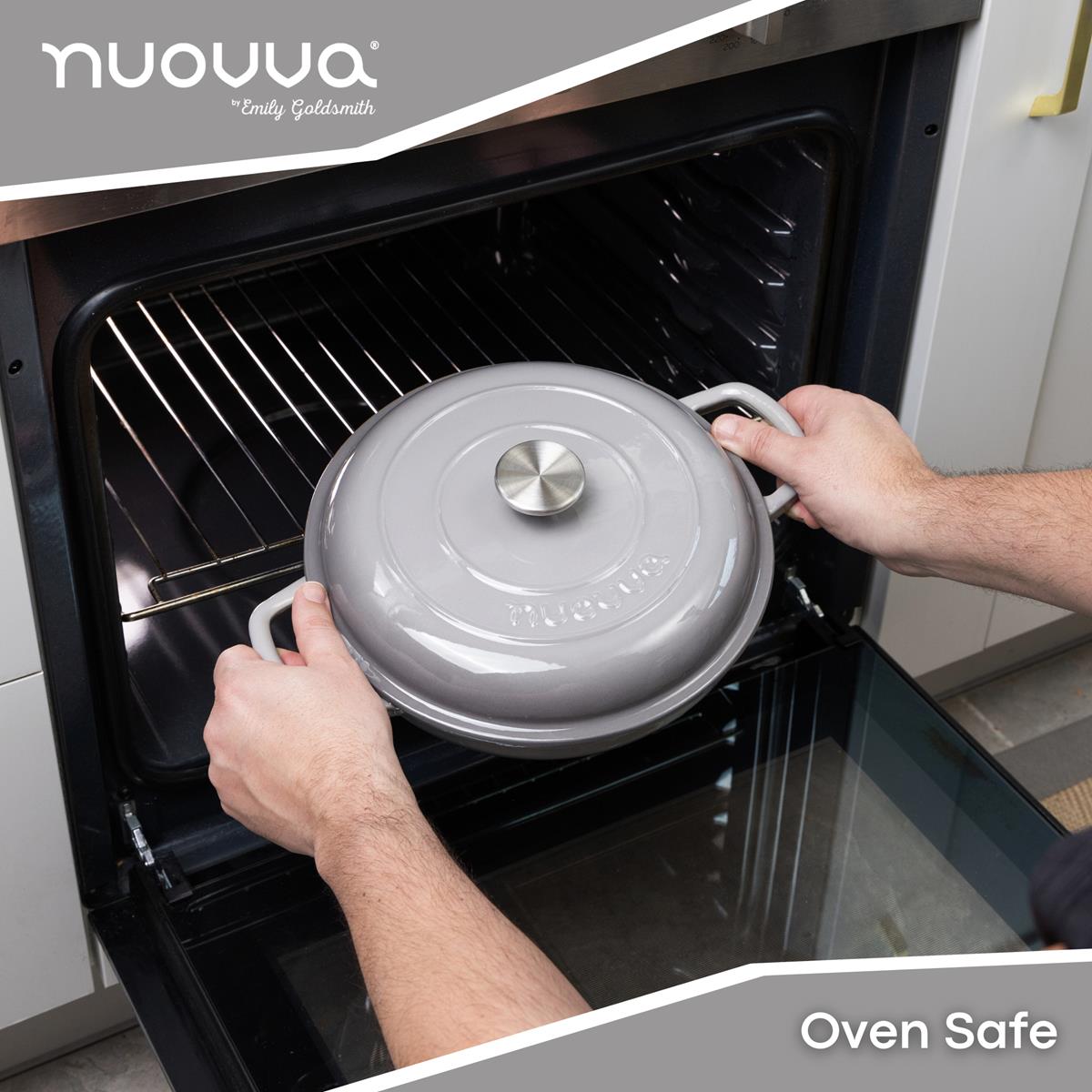 Shallow Cast Iron Casserole With Lid - 2.3-quart (26 Cm) | Grey