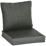 2 Fabric And Pe Rattan Replacement Back And Seat Cushions