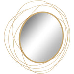 Metal Wall Art 65cm Round Mirror For Living Room | One Size | Gold